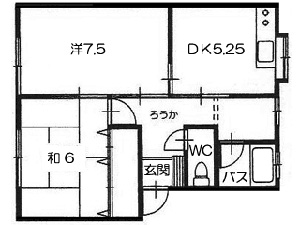 弘前 アパート川先3 間取り