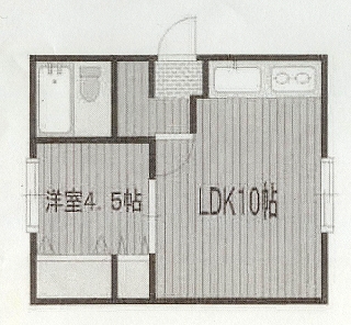 メゾン・アンビシャス3号室間取り図 弘前 アパート 三岳町13-25