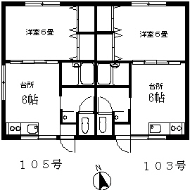 ヴェルデ富士見 間取り図 弘前 アパート 富士見町